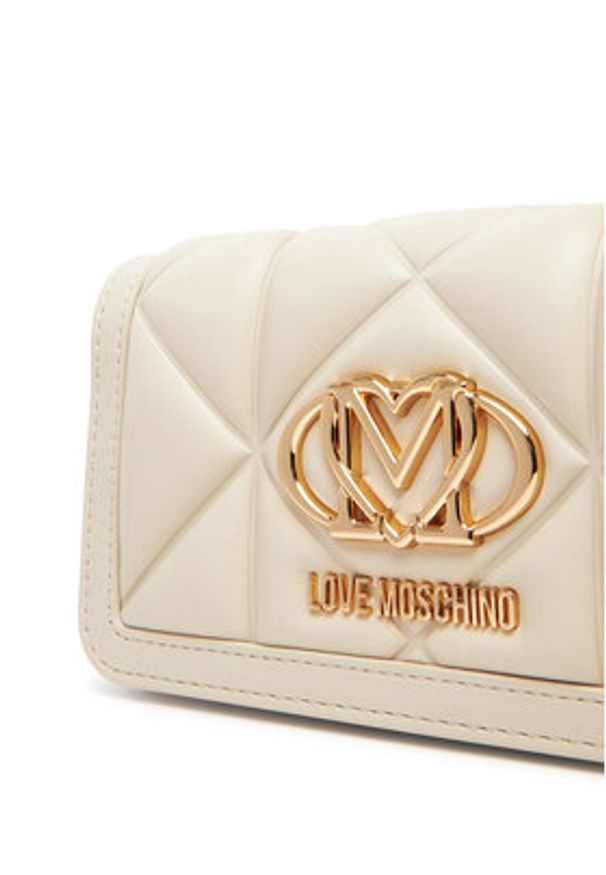 Love Moschino - LOVE MOSCHINO Duży Portfel Damski JC5640PP1NLC0110 Beżowy. Kolor: beżowy. Materiał: skóra