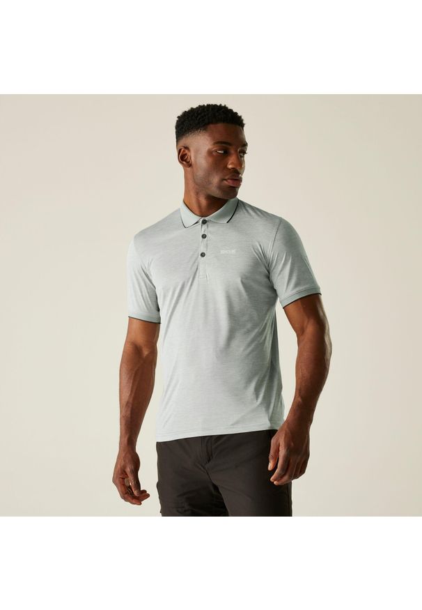 Regatta - Męska koszulka polo Remex. Okazja: na spacer. Typ kołnierza: polo. Kolor: niebieski, szary, wielokolorowy. Długość rękawa: krótki rękaw. Długość: krótkie