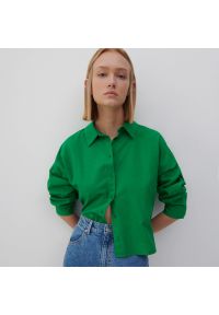 Reserved - Bawełniana koszula - Zielony. Kolor: zielony. Materiał: bawełna #1