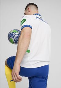 Puma - Trzecia koszulka PSV Eindhoven 2024/25. Kolor: biały, wielokolorowy, niebieski. Wzór: paski