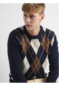 Selected Homme Sweter 16090764 Granatowy Regular Fit. Kolor: niebieski. Materiał: wełna #4