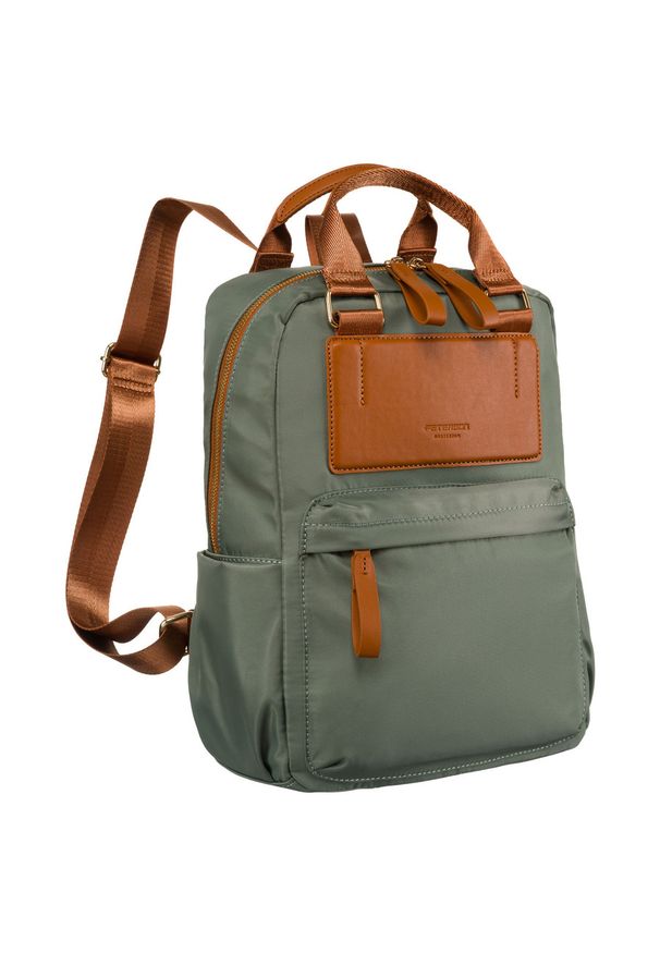 Plecak damski Peterson PTN JN-07 zielony. Kolor: zielony. Materiał: nylon