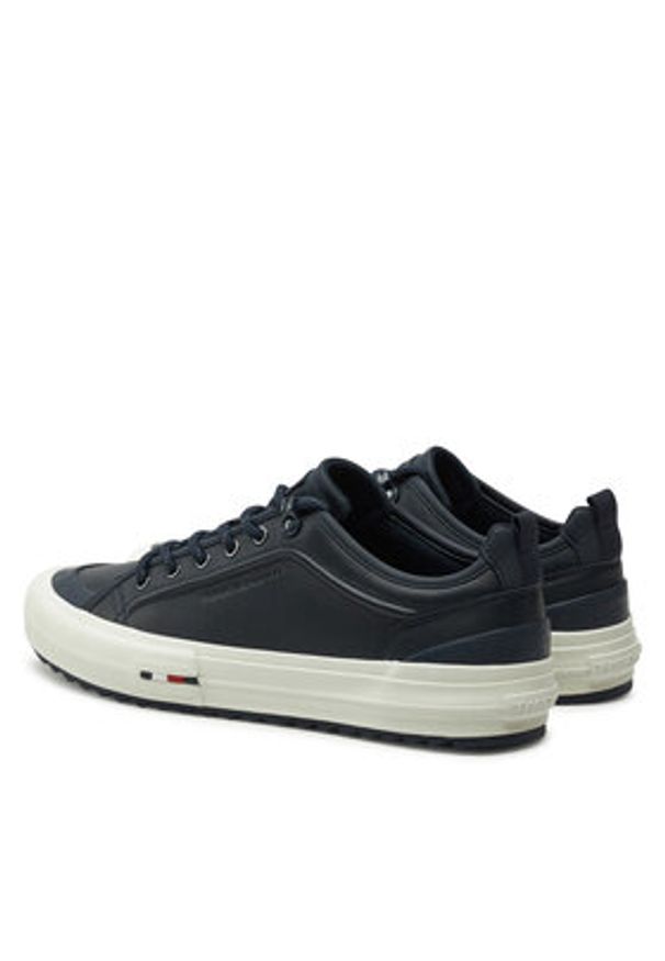TOMMY HILFIGER - Tommy Hilfiger Sneakersy Th Hi Vulc Cleat Low Lth FM0FM05452 Granatowy. Kolor: niebieski. Materiał: skóra