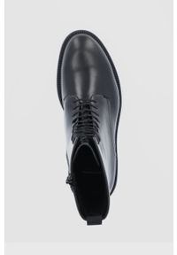 Vagabond Shoemakers Botki skórzane damskie kolor czarny na płaskim obcasie. Nosek buta: okrągły. Kolor: czarny. Materiał: materiał. Obcas: na obcasie. Wysokość obcasa: niski #2