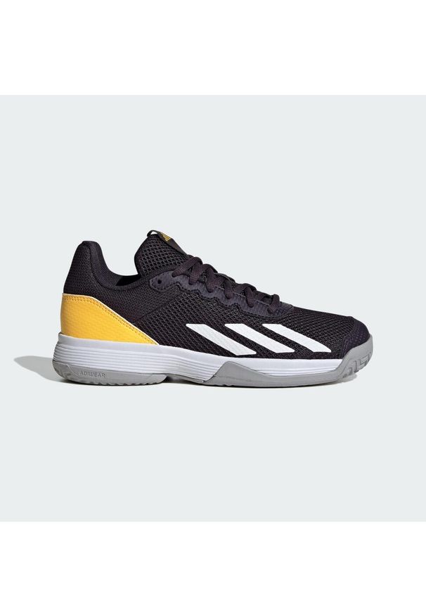 Adidas - Courtflash Tennis Shoes. Kolor: żółty, biały, wielokolorowy, czarny. Materiał: materiał. Sport: tenis