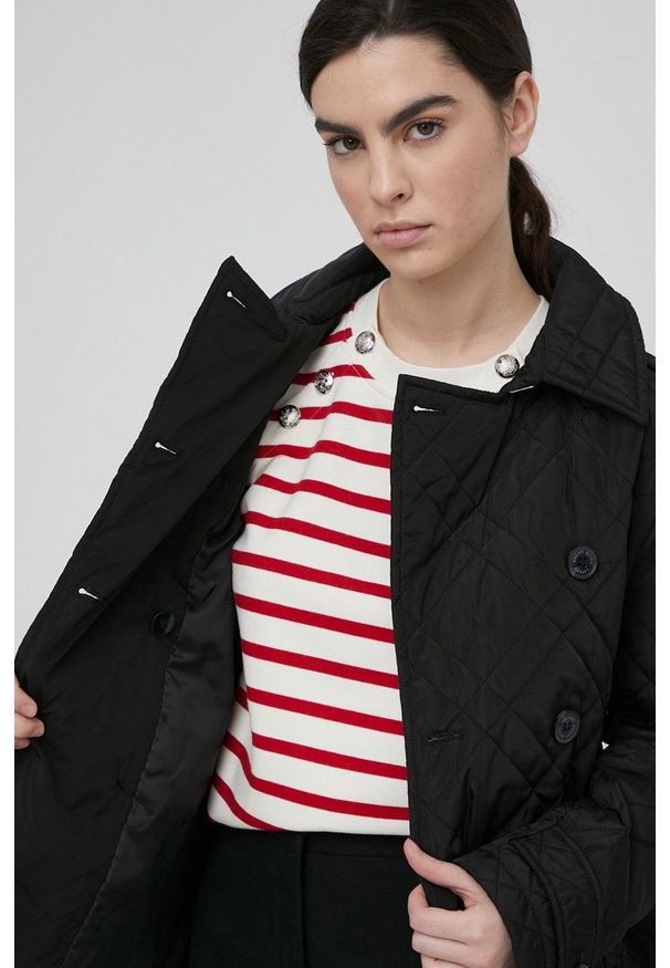 Lauren Ralph Lauren kurtka damska kolor czarny przejściowa. Okazja: na co dzień. Kolor: czarny. Materiał: materiał. Wzór: gładki. Styl: casual