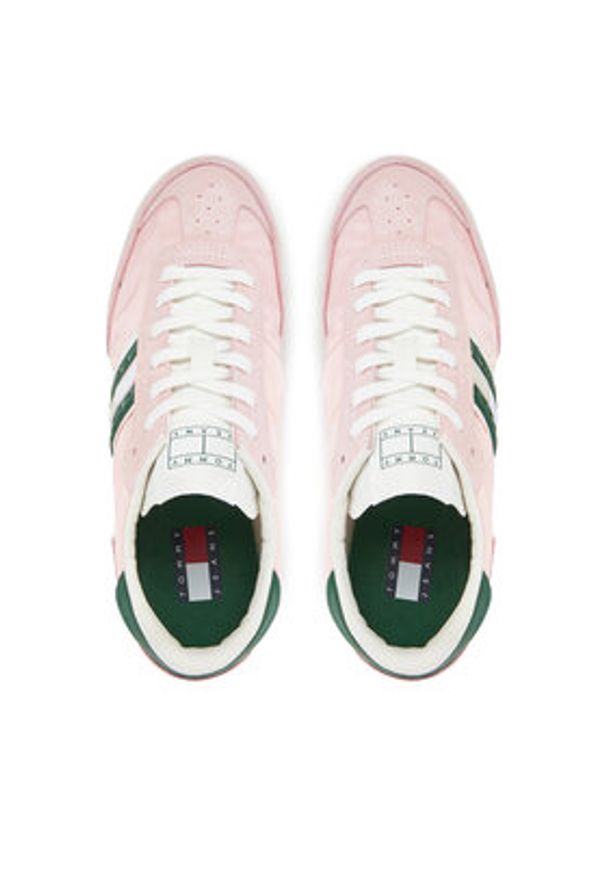 Tommy Jeans Sneakersy Tjw Retro Runner Cleated EN0EN02717 Różowy. Kolor: różowy. Materiał: skóra, zamsz