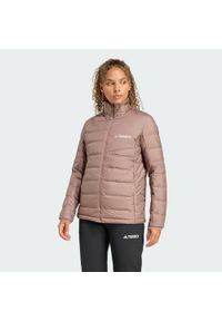 Adidas - Kurtka Terrex Multi Light Down CLIMAWARM. Kolor: brązowy. Materiał: puch. Technologia: ClimaWarm (Adidas). Sport: turystyka piesza #1