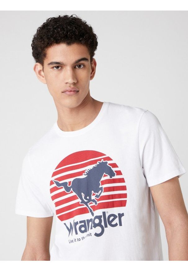 Wrangler - WRANGLER SS HORSE TEE MĘSKI T-SHIRT WHITE W7G1D3989 112131823