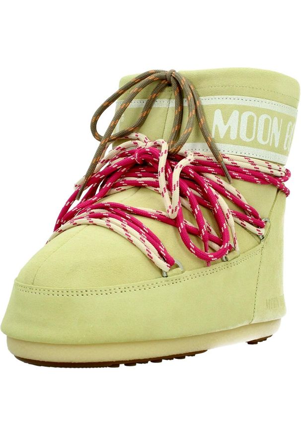 Moon Boot - MOON BOOT MB ICON LOW SUEDE LACE Zielony. Kolor: zielony. Materiał: syntetyk, tkanina. Styl: sportowy