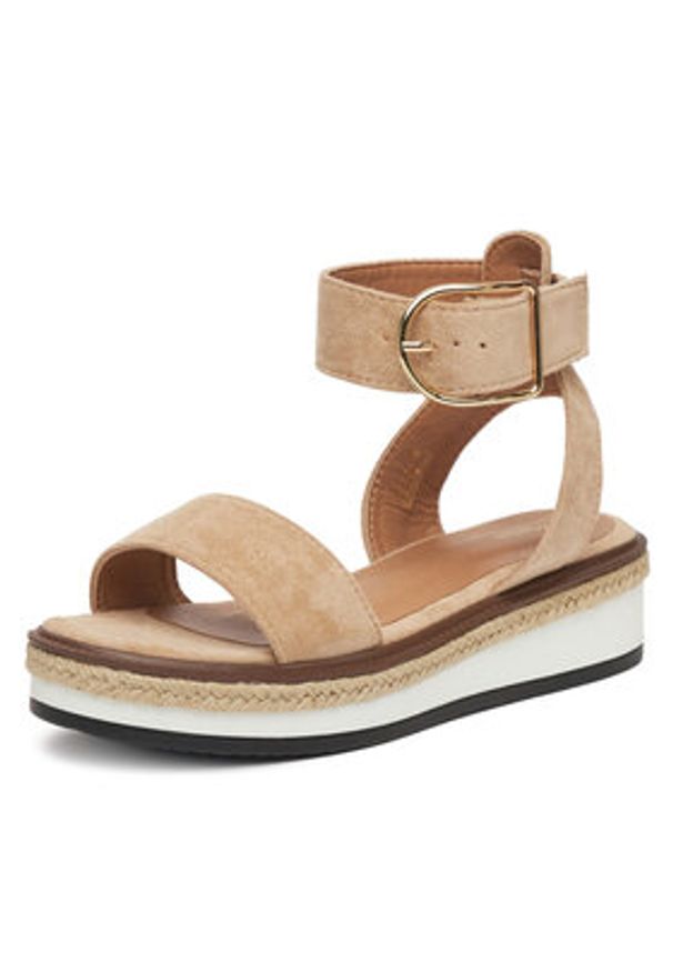 DeeZee Espadryle WS091-01 Beżowy. Kolor: beżowy. Materiał: materiał