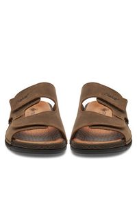 Rieker Klapki 25592-25 Brązowy. Kolor: brązowy. Materiał: nubuk, skóra #7