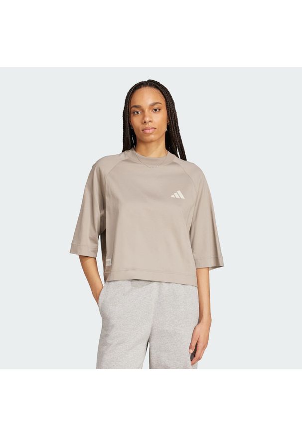 Adidas - Koszulka Mercedes - AMG Petronas Formula One Team Premium Sweat. Kolor: beżowy. Sport: fitness