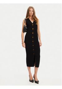 MICHAEL Michael Kors Sukienka dzianinowa MT5832533D Czarny Slim Fit. Kolor: czarny. Materiał: wiskoza