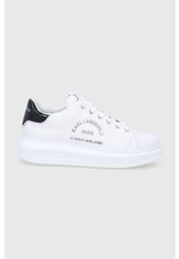 Karl Lagerfeld Buty skórzane KL52539.011 kolor biały. Nosek buta: okrągły. Zapięcie: sznurówki. Kolor: biały. Materiał: skóra #1