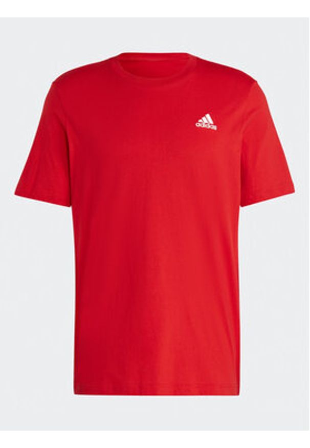 Adidas - adidas T-Shirt Essentials Single Jersey Embroidered Small Logo T-Shirt IC9290 Czerwony Regular Fit. Kolor: czerwony. Materiał: bawełna