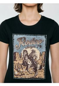 Big-Star - Koszulka damska z linii Authentic z nadrukiem czarna Erellsa 906. Kolor: czarny. Materiał: dzianina. Długość: długie. Wzór: nadruk. Styl: rockowy, elegancki #6