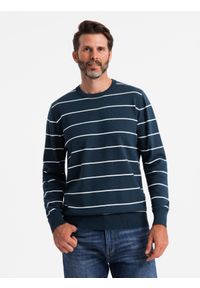 Ombre Clothing - Testowy zestaw. Okazja: na co dzień. Kolor: niebieski. Materiał: włókno, bawełna, nylon, materiał. Wzór: paski, aplikacja. Styl: casual