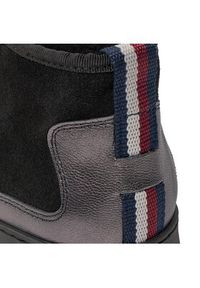 TOMMY HILFIGER - Tommy Hilfiger Śniegowce Metallic Suede Snowboot FW0FW07850 Czarny. Kolor: czarny. Materiał: skóra, zamsz