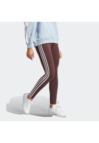 Adidas - Legginsy fitness damskie ADIDAS. Stan: podwyższony. Kolor: brązowy. Materiał: bawełna, elastan, materiał. Sport: fitness #1