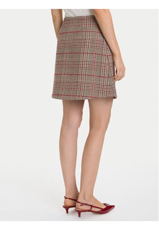 TOMMY HILFIGER - Tommy Hilfiger Spódnica mini Seasonal WW0WW48265 Beżowy Regular Fit. Kolor: beżowy. Materiał: bawełna
