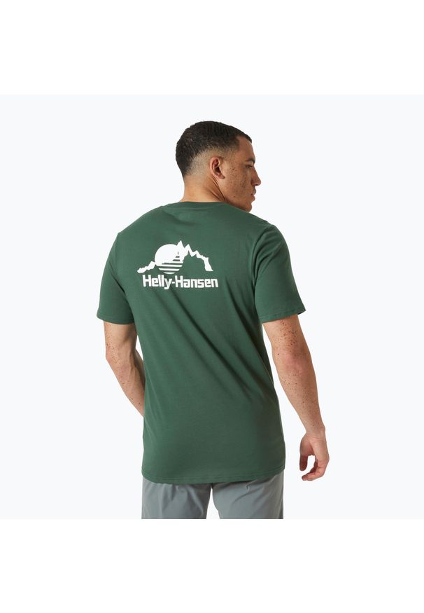 Koszulka męska Helly Hansen Nord Graphic. Kolor: zielony. Sport: turystyka piesza