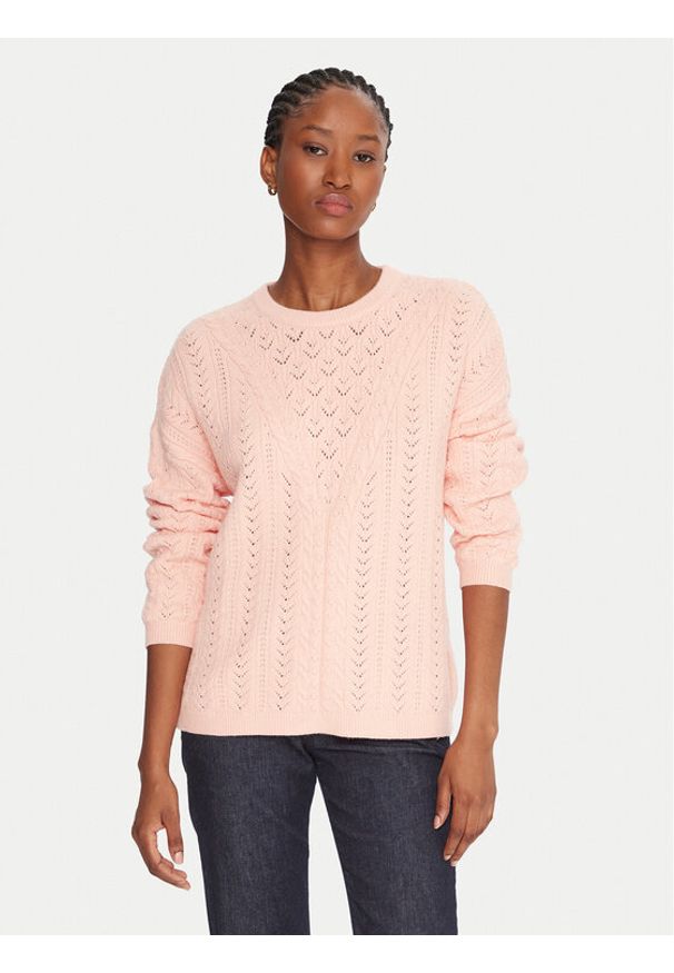 Guess Sweter W5YR56 Z2ZK2 Pomarańczowy Regular Fit. Kolor: pomarańczowy. Materiał: syntetyk