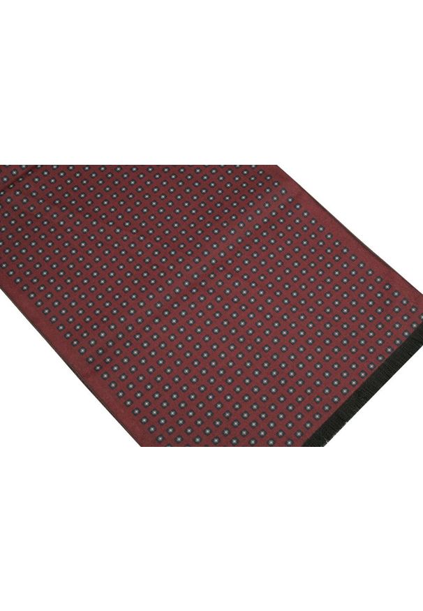 Elegancki Szalik Bawełniany - Alties - Ceglana Czerwień, Drobny Wzór. Kolor: czerwony. Materiał: bawełna. Sezon: jesień, zima. Styl: elegancki