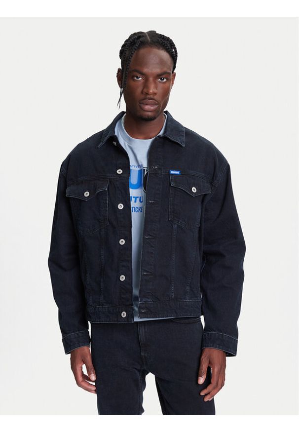 Hugo - HUGO Kurtka jeansowa Dex 50541714 Granatowy Regular Fit. Kolor: niebieski. Materiał: bawełna