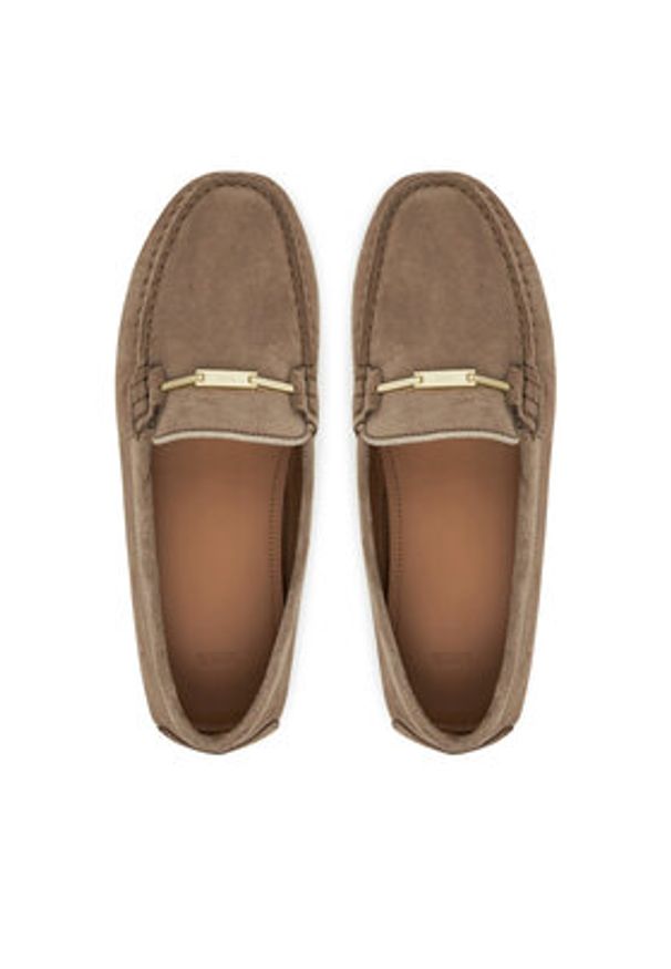 BOSS Mokasyny Roxanne 50548657 Brązowy. Kolor: brązowy. Materiał: skóra, zamsz