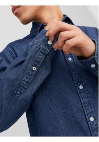 Jack & Jones - Jack&Jones Koszula jeansowa 12235984 Granatowy Slim Fit. Kolor: niebieski. Materiał: jeans, bawełna #7
