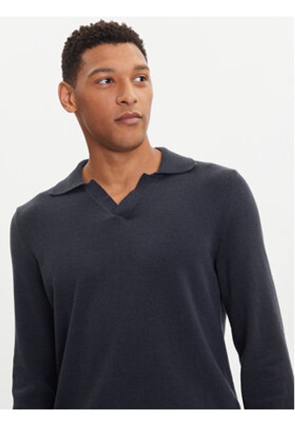 Marc O'Polo Sweter 529 5144 60150 Granatowy Regular Fit. Typ kołnierza: polo. Kolor: niebieski. Materiał: bawełna