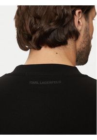 Karl Lagerfeld - KARL LAGERFELD Bluza 705039 544910 Czarny Regular Fit. Typ kołnierza: dekolt w karo. Kolor: czarny. Materiał: bawełna #5