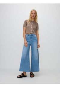 Reserved - Jeansy wide leg - niebieski. Kolor: niebieski