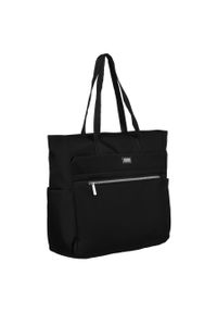 Pojemna elegancka shopperka damska na ramię czarna Peterson PTN CTY-10. Kolor: czarny. Styl: elegancki. Rodzaj torebki: na ramię #1