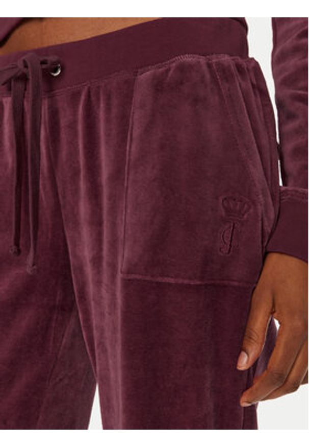 Juicy Couture Spodnie dresowe Caisa JCSEBJ008 Bordowy Slim Fit. Kolor: czerwony. Materiał: bawełna, welur