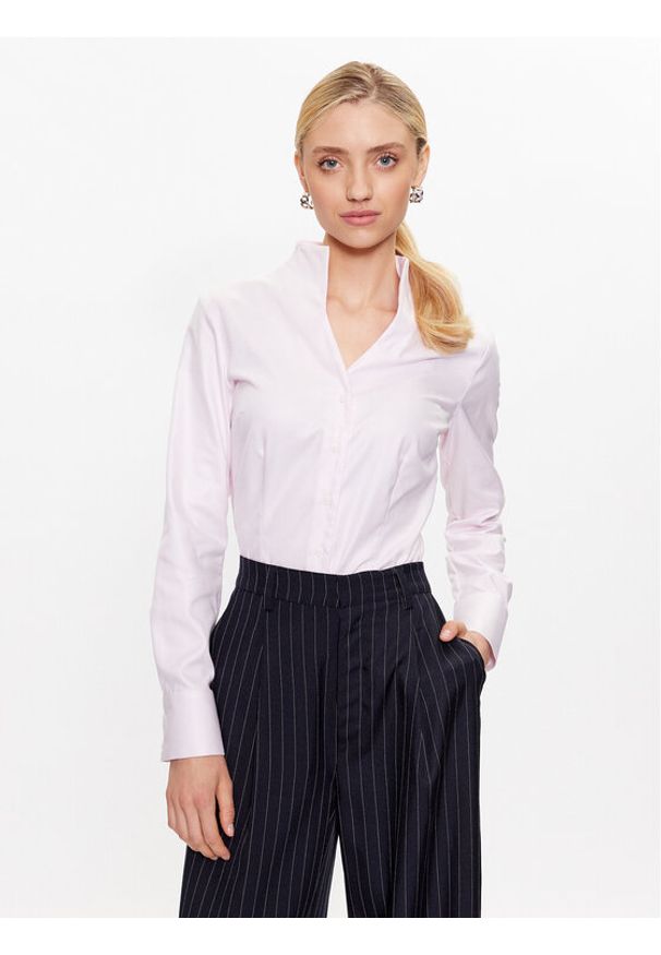 Seidensticker Koszula 60.080644 Różowy Slim Fit. Kolor: różowy. Materiał: bawełna