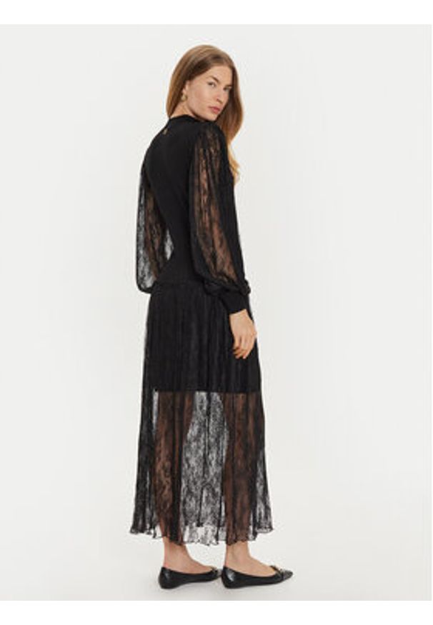 TwinSet - TWINSET Sukienka dzianinowa 242TT3161 Czarny Regular Fit. Kolor: czarny. Materiał: syntetyk