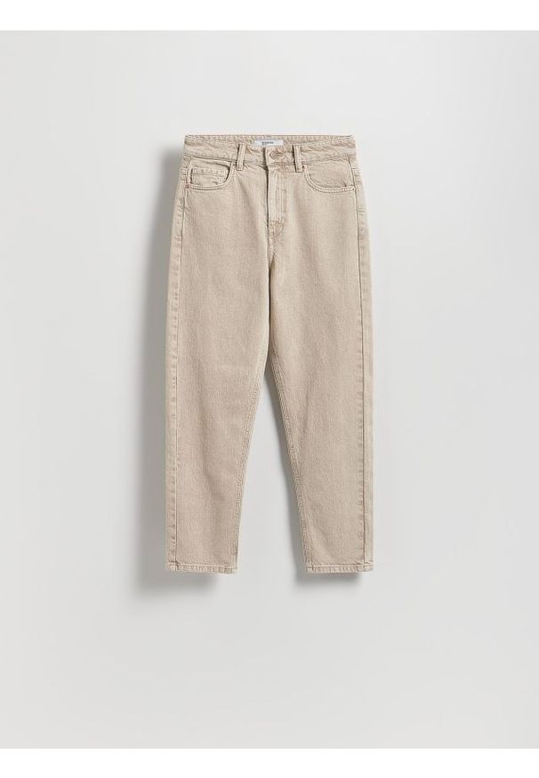 Reserved - Jeansy mom fit - kremowy. Kolor: kremowy