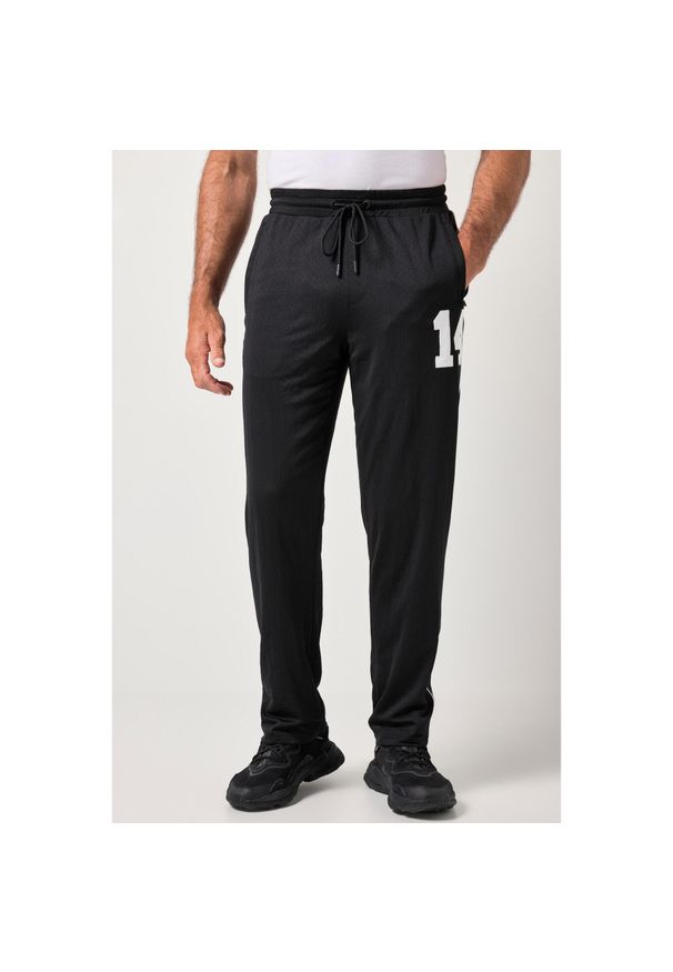 JAY-PI - Męska Siateczkowe spodnie dresowe fitness krój basic do roz. 7 XL. Kolekcja: plus size. Kolor: czarny. Materiał: poliester, materiał. Sport: fitness