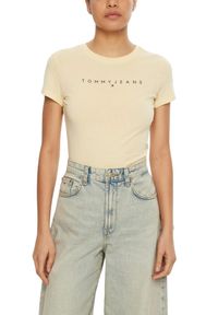 Tommy Jeans - TOMMY JEANS Żółty t-shirt damski, Rozmiar S. Kolor: żółty #4