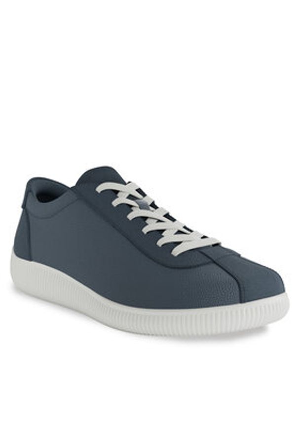 ecco - ECCO Sneakersy Soft Zero M 53775458005 Niebieski. Kolor: niebieski. Materiał: skóra