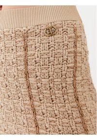 TwinSet - TWINSET Spódnica mini 232TP3631 Beżowy Slim Fit. Kolor: beżowy. Materiał: bawełna #3