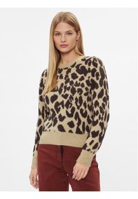 only - ONLY Sweter 15306972 Beżowy Regular Fit. Kolor: beżowy. Materiał: syntetyk
