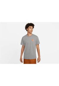 Koszulka treningowa męska Nike Air Jordan Jumpman 3d Crew. Kolor: szary. Materiał: bawełna. Długość rękawa: krótki rękaw. Długość: krótkie. Sport: bieganie