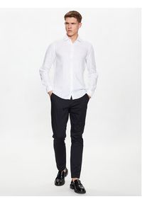 Calvin Klein Koszula Solid K10K109286 Biały Slim Fit. Kolor: biały. Materiał: len #2
