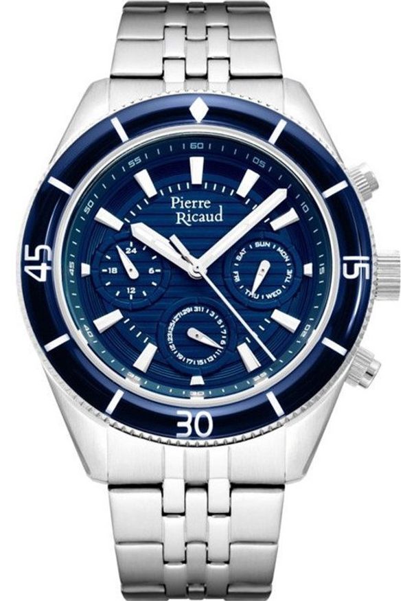 Zegarek Pierre Ricaud Zegarek męski Pierre Ricaud P97248.T115QF srebrny. Kolor: srebrny