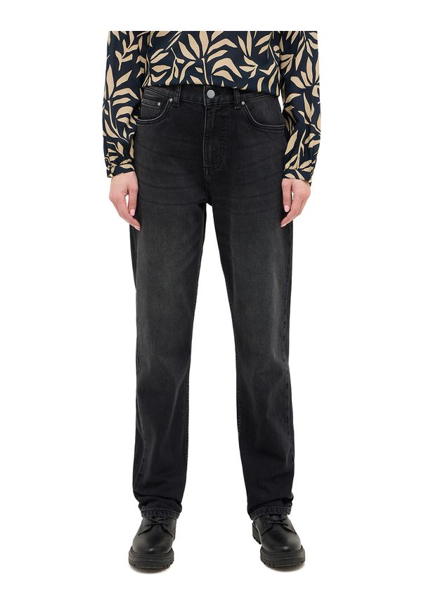Damskie Spodnie Jeansowe Mustang Style Brooks Straight Denim Black 1016922 4000 840