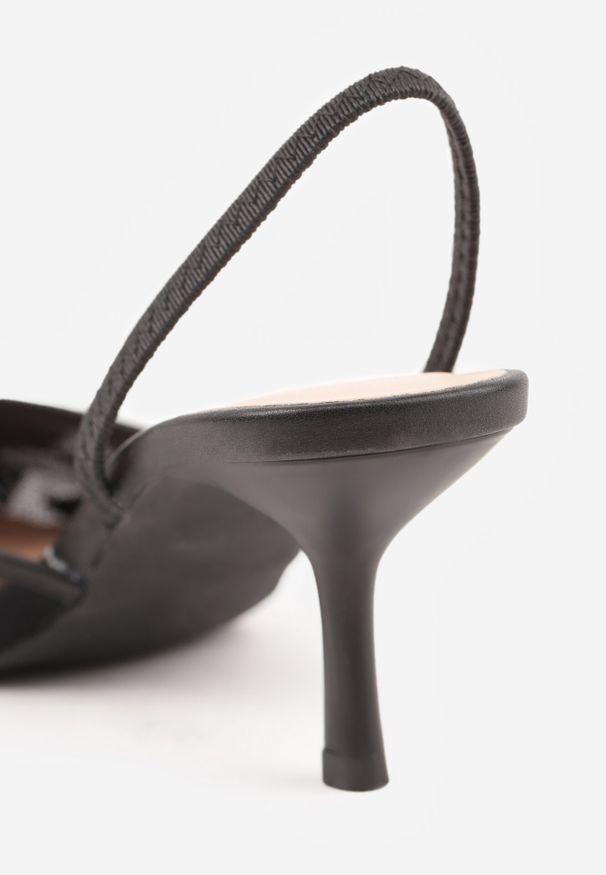 Born2be - Czarne Czółenka Siateczkowe na Szpilce Ozdobione Perełkami i Haftami Vilania. Okazja: na co dzień. Zapięcie: pasek. Kolor: czarny. Materiał: satyna. Wzór: haft, aplikacja. Obcas: na szpilce. Styl: casual, klasyczny, elegancki