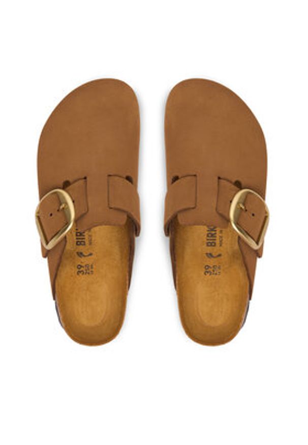 Birkenstock Klapki Boston Big Buckle Tonal 1032949 Pomarańczowy. Kolor: pomarańczowy. Materiał: zamsz, skóra